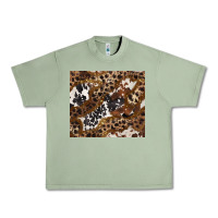 Oil Green leopard and cowhides Urban Heavy Tee - BarkalooDesign