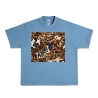 Pebble Blue leopard and cowhides Urban Heavy Tee - BarkalooDesign
