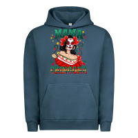 Pigment Midnight Navy Mama Chingona Skull Urban Hoodie - texasbilliewilder