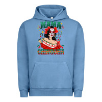Pigment Pebble Blue Mama Chingona Skull Urban Hoodie - texasbilliewilder
