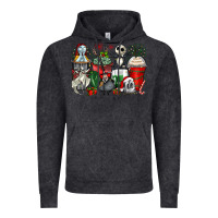Vintage Black Christmas cartoon characters coffee cups Vintage Hoodie - Zillion Design Studio
