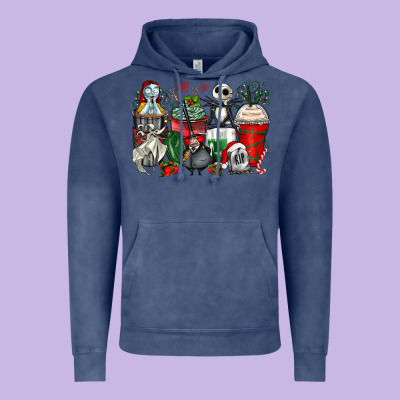 Christmas Cartoon Characters Coffee Cups Vintage Hoodie Designed By Zillion Design Studio