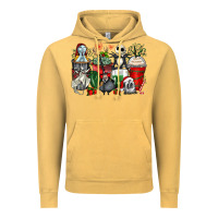 Vintage Mustard Christmas cartoon characters coffee cups Vintage Hoodie - Zillion Design Studio