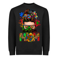 Black autism mom messy bun Heavyweight Sweatshirt - Zillion Design Studio