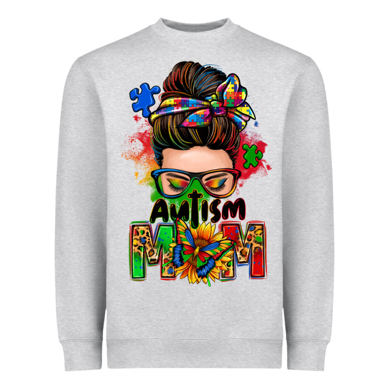 Autism Mom Messy Bun Heavyweight Sweatshirt by Zillion Design Studio | Teevron
