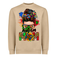 Mushroom autism mom messy bun Heavyweight Sweatshirt - Zillion Design Studio