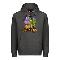 Charcoal Heather Hocus Croakus Frog Premium Hoodie - LillyAllenDesigns