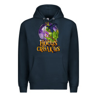 Navy Hocus Croakus Frog Premium Hoodie - LillyAllenDesigns