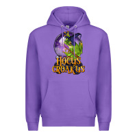 Purple Hocus Croakus Frog Premium Hoodie - LillyAllenDesigns