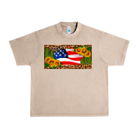 French Oak usa flag and cactus license plate Urban Heavy Tee - HRA Design Shop