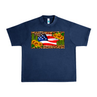 Navy usa flag and cactus license plate Urban Heavy Tee - HRA Design Shop