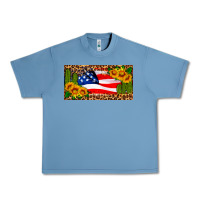 Pebble Blue usa flag and cactus license plate Urban Heavy Tee - HRA Design Shop