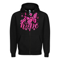 Black hope breast cancer butterfly Zipper Hoodie - Jasminsmagicworld