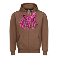 Chestnut hope breast cancer butterfly Zipper Hoodie - Jasminsmagicworld