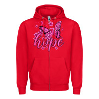 Red hope breast cancer butterfly Zipper Hoodie - Jasminsmagicworld