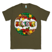 Army Green Christmas Believe Classic Tee - Artiststas