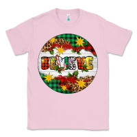 Bubblegum Pink Christmas Believe Classic Tee - Artiststas