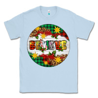Dusty Blue Christmas Believe Classic Tee - Artiststas