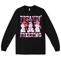 Black freaking freezing with Snowmans Long Sleeve Tee - AdoDesignShop