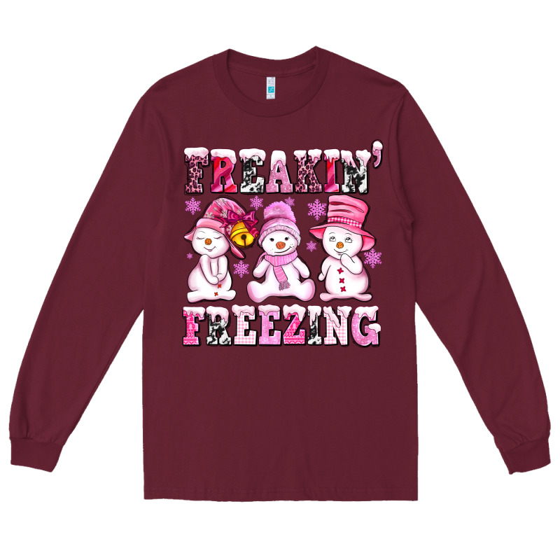 Freaking Freezing With Snowmans Long Sleeve Tee by AdoDesignShop | Teevron
