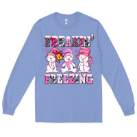 Colony Blue freaking freezing with Snowmans Long Sleeve Tee - AdoDesignShop