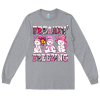 Heather Grey freaking freezing with Snowmans Long Sleeve Tee - AdoDesignShop