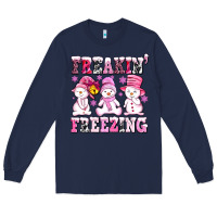 Navy freaking freezing with Snowmans Long Sleeve Tee - AdoDesignShop