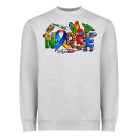 Heather Grey autism nurse Heavyweight Sweatshirt - Zillion Design Studio