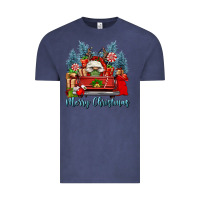 Vintage Denim merry christmas gnomes truck Vintage Tee - FaDigitalArtStudio