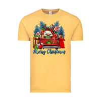 Vintage Mustard merry christmas gnomes truck Vintage Tee - FaDigitalArtStudio