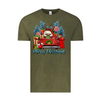 Vintage Olive merry christmas gnomes truck Vintage Tee - FaDigitalArtStudio