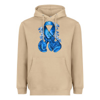 Mushroom Blue ribbon with boxing gloves Heavyweight Hoodie - NancyCooperArtShop