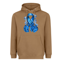 Toasted Coconut Blue ribbon with boxing gloves Heavyweight Hoodie - NancyCooperArtShop