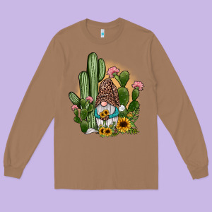 Cactus Gnomes Long Sleeve Tee Designed By Jahusdesignshop