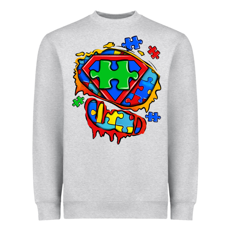 Autism Superhero Ripped Tshirt Heavyweight Sweatshirt by Zillion Design Studio | Teevron