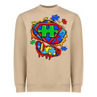 Mushroom autism superhero ripped tshirt Heavyweight Sweatshirt - Zillion Design Studio