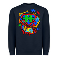 Navy autism superhero ripped tshirt Heavyweight Sweatshirt - Zillion Design Studio