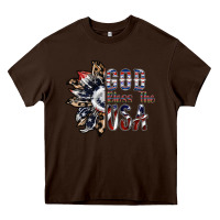 Chocolate Brown god bless the usa Heavy Core Tee - SublimationCraftShop