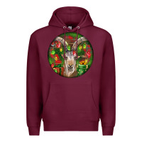 Burgundy Spanish Goat Christmas Ornament Premium Hoodie - LillyAllenDesigns
