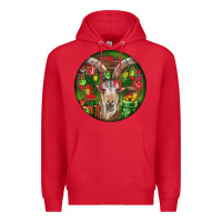 Red Spanish Goat Christmas Ornament Premium Hoodie - LillyAllenDesigns