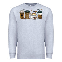 Heather Grey coffee latte coffee cups Premium Sweatshirt - MaliasSmallBusiness