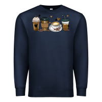 Navy coffee latte coffee cups Premium Sweatshirt - MaliasSmallBusiness