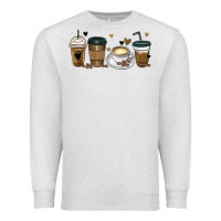Oatmeal Heather coffee latte coffee cups Premium Sweatshirt - MaliasSmallBusiness