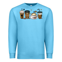 Ocean Blue coffee latte coffee cups Premium Sweatshirt - MaliasSmallBusiness