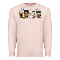 Pale Pink coffee latte coffee cups Premium Sweatshirt - MaliasSmallBusiness