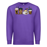 Purple coffee latte coffee cups Premium Sweatshirt - MaliasSmallBusiness