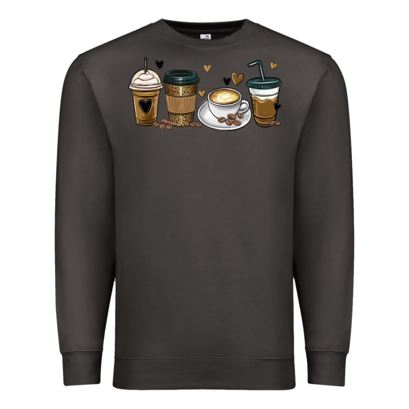 Coffee Latte Coffee Cups Premium Sweatshirt by MaliasSmallBusiness | Teevron