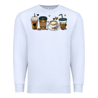 White coffee latte coffee cups Premium Sweatshirt - MaliasSmallBusiness