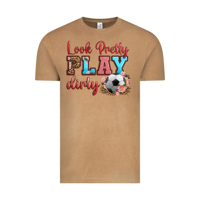 Look Pretty Play Dirty Soccer Vintage Tee by HRA Design Shop | Teevron
