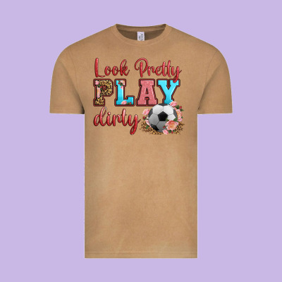 Look Pretty Play Dirty Soccer Vintage Tee Designed By Hra Design Shop